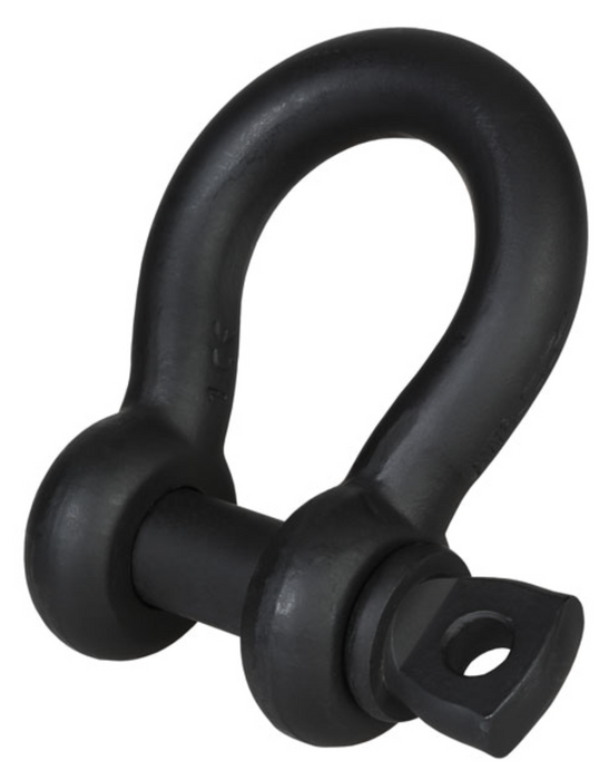Green Pin Grade 6 Theatre Bow Shackle with Screw Collar Pin - with Matt Black Finish