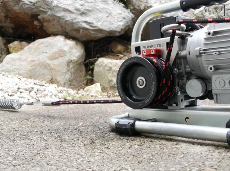 115V Capstan Winch CW 800 E Including Steel Trolley Mounting Rail And Strap - Max Pulling Force 800kg
