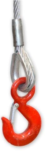 Wire rope with safety hook