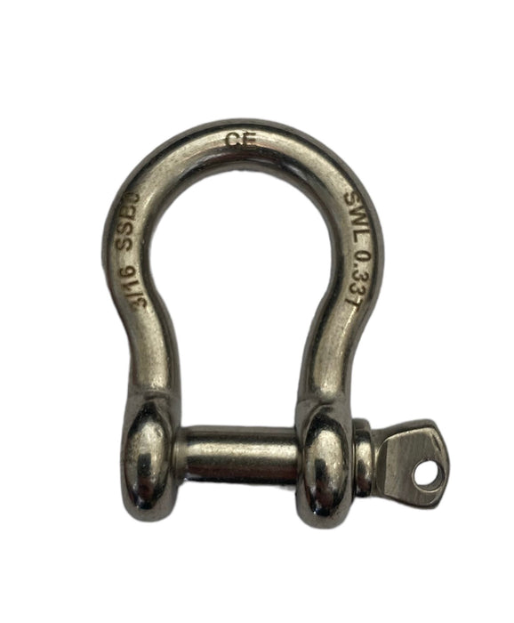 Load Rated Stainless Steel Screw Pin Bow Shackle