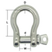 Labelled technical dimensions of RiggFix Stainless Steel Load rated screw pin bow shackle