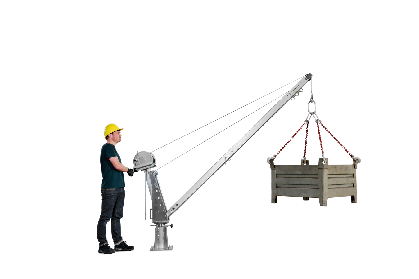 SD900EV - Zinc Plated Swivel Hoisting Davit Crane with TL1500 EV Winch