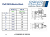 Pfaff THETA Electric Winch Dimensions Table with Diagrams