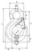 GT Cobra Grade 8 Eye Sling Hook with Safety Catch main dimensions