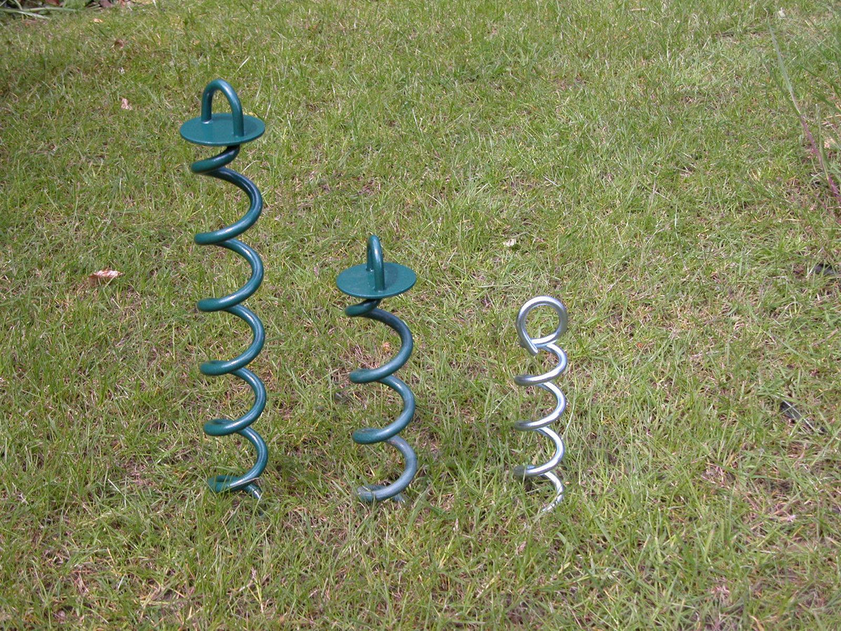 Green Powder coated Ground anchor by RiggFix 250mm & 400mm