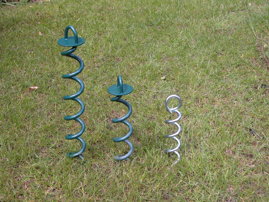Green Powder coated Ground anchor by RiggFix 250mm & 400mm
