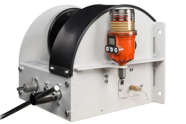 Close up of Grease Lubrication System on Gebuwin DW1000 Hand Winch