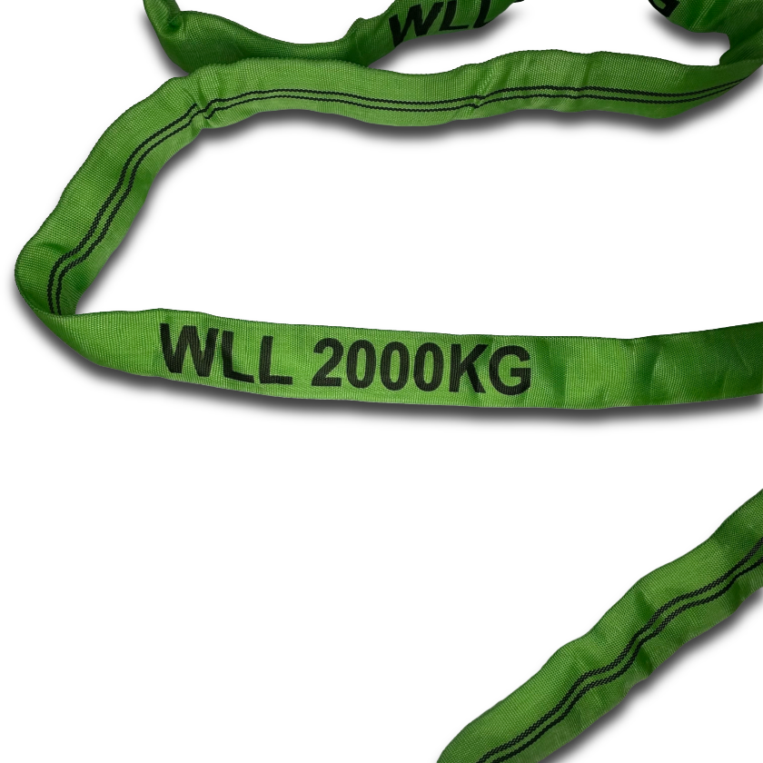 2.0t / 2000kg WLL Polyester Green Roundslings - Made in the UK