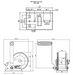 Technical drawing of tiger HW-2000 hand winch with loop drive (single and twin drum)
