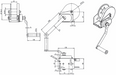Technical Drawing with labelled dimensions of the Gebuwin HW200 spur gear winch