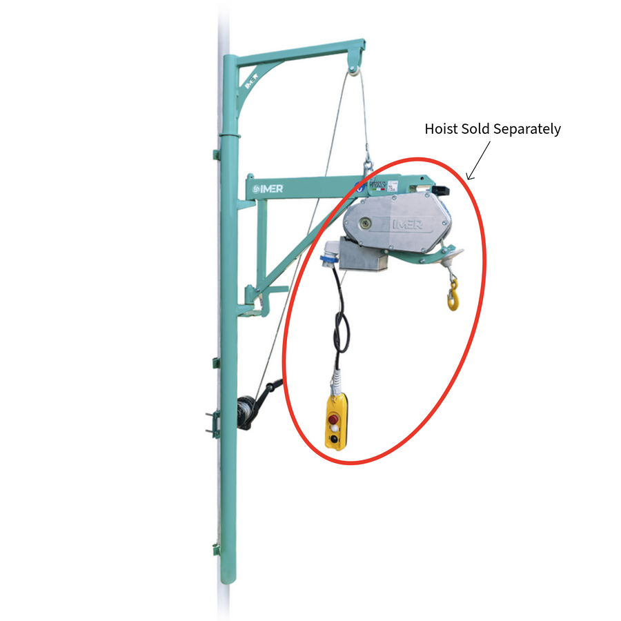 IMER Scaffold Hoist Assembly Kit - Official IMER Accessories in use with IMER scaffold hoist