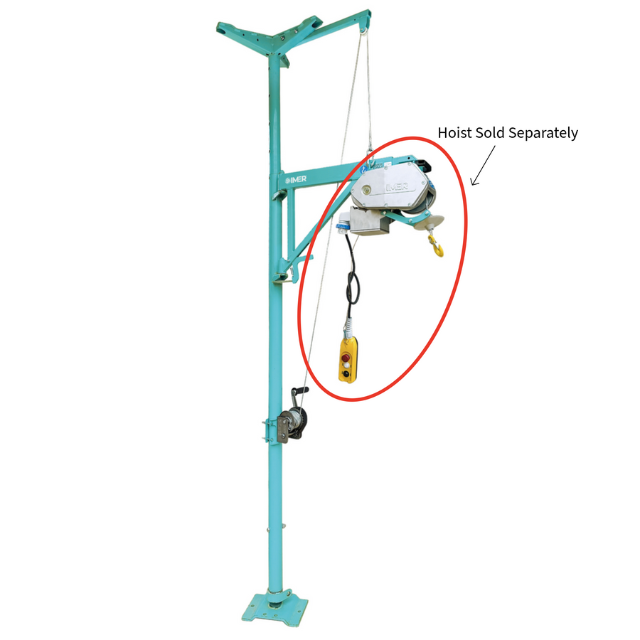IMER Scaffold Hoist Assembly Kit - Official IMER Accessories in use with IMER scaffold hoist