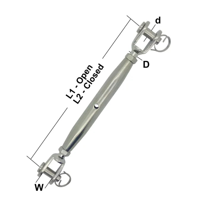 Stainless Steel Rigging Screw Jaw & Jaw