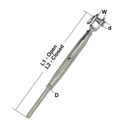 Stainless Steel Rigging Screw Jaw & Swage Open and Closed Infographics