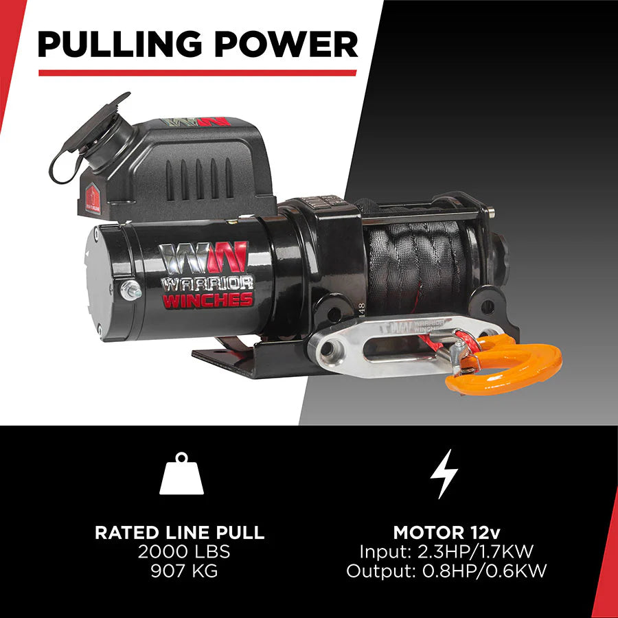 Ninja 2000 (907kg) Electric Winch with Synthetic Rope Pulling Power