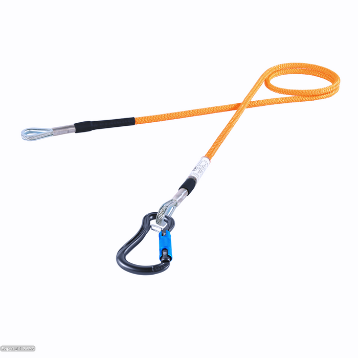 STEIN  - 3.0m or 5.0m Wire Core Work Positioning Lanyard with OCUN Captive Karabiner - Assorted Lengths 3.0m & 5.0m
