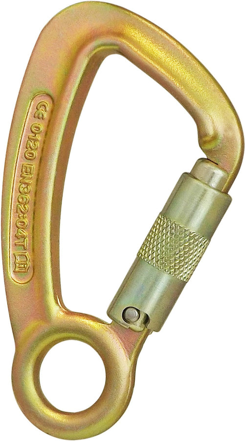 ISC Captive Eye Twistlock (2-way) Steel Karabiner - MBS 50kN - Zinc Plated