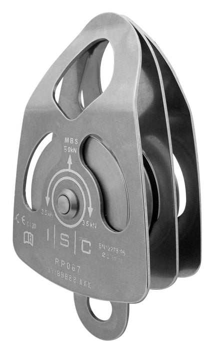 ISC Large Double Prussik Pulley with Load Becket - Stainless Steel - 50kN