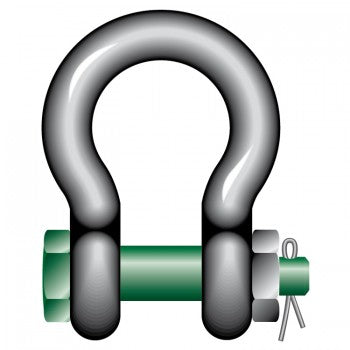 Green Pin Safety Bow Shackles with Safety Nut & Bolt
