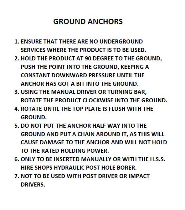 Heavy Duty Ground Anchor Points 560kg - 1300kg