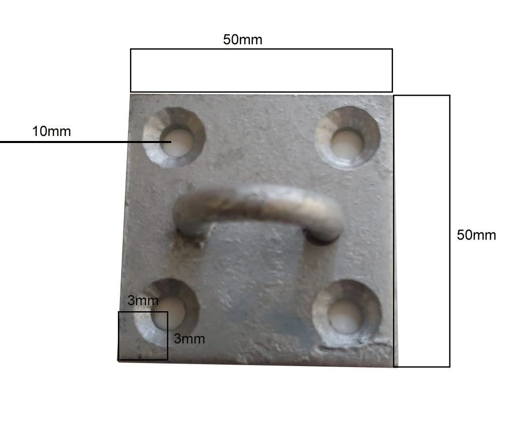 Galvanised Steel Staple Eye Plate Dimensions from Winchshop