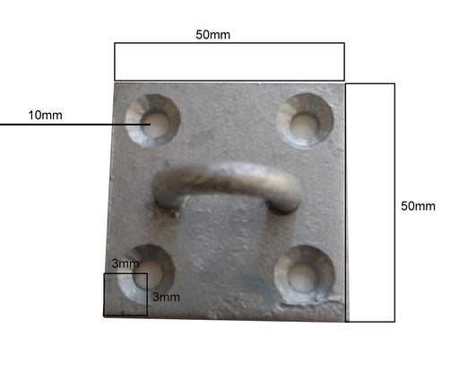 Galvanised Steel Staple Eye Plate Dimensions from Winchshop