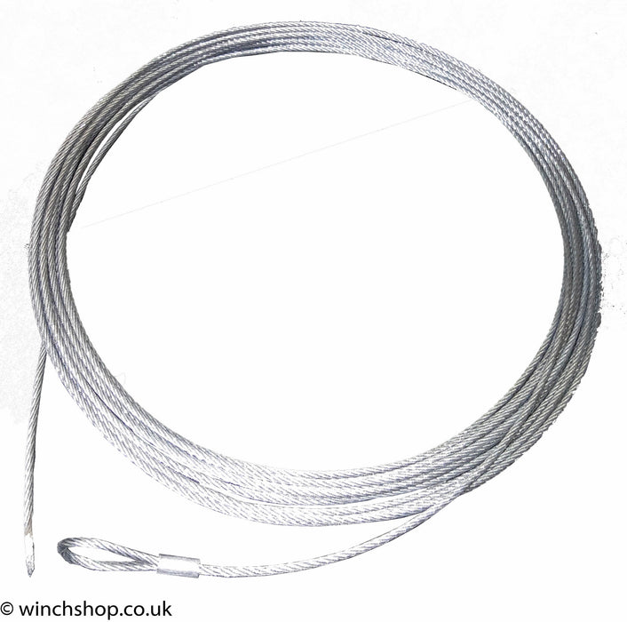 5mm 7 x 19 Galvanised Wire Rope, 10 metres long