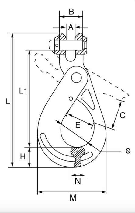 GT Cobra Grade 80 Clevis Self Locking Hook