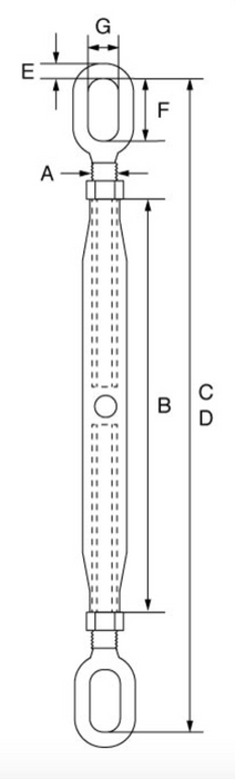 Closed Body Rigging Screw Eye/Eye