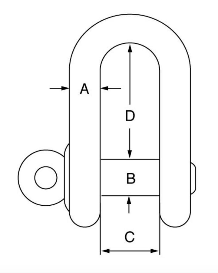 Stainless Steel Load Rated Screw Collar Pin Dee Shackle