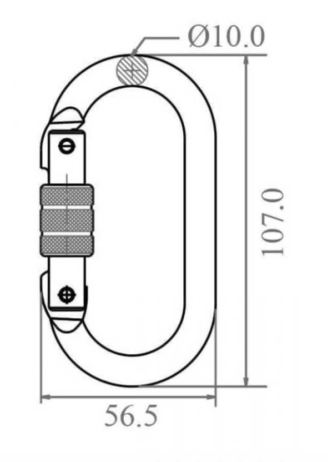 Allow Steel Screw Locking Keylock Karabiner