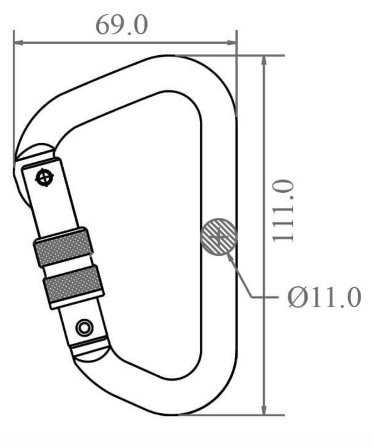 Aluminium Keylock Screw Locking Karabiner
