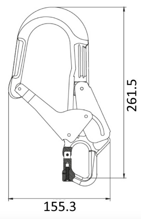 Aluminium Double Action Pin Opening Eye Scaffold Hook