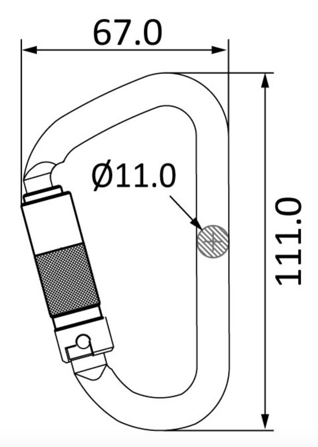 Alloy Steel Triple Action Locking Keylock Karabiner