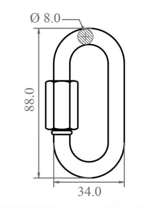 Steel Oval Quick Link - 32kN