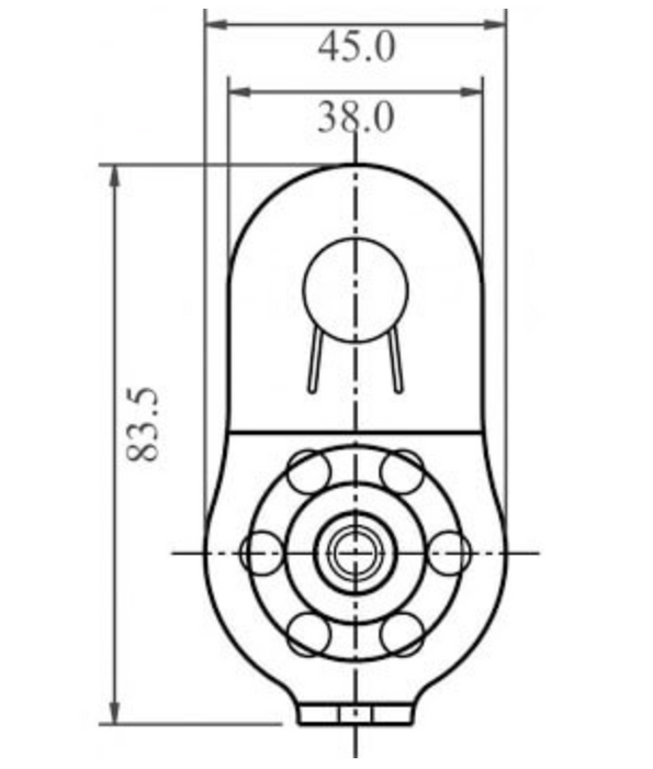 Kratos - Single Aluminium Pulley - 18kN - For 9-12mm DIA Rope