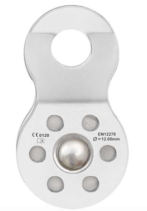 Single Ball Bearing Pulley with Moveable Flange - for use with 9-12mm Kernmantle Rope