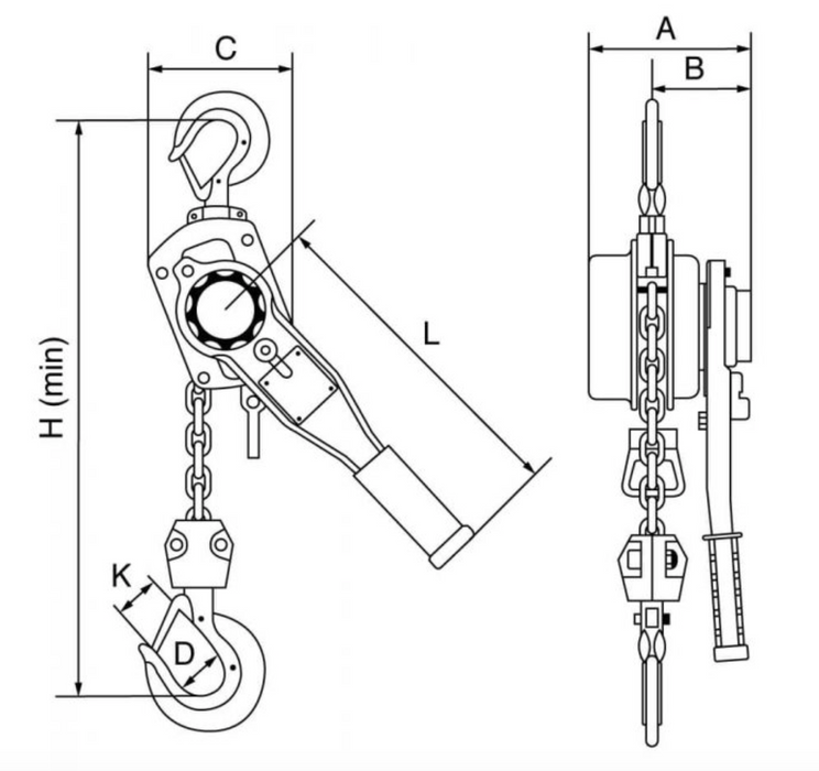 750kg Capacity GT Viper Lever Hoist