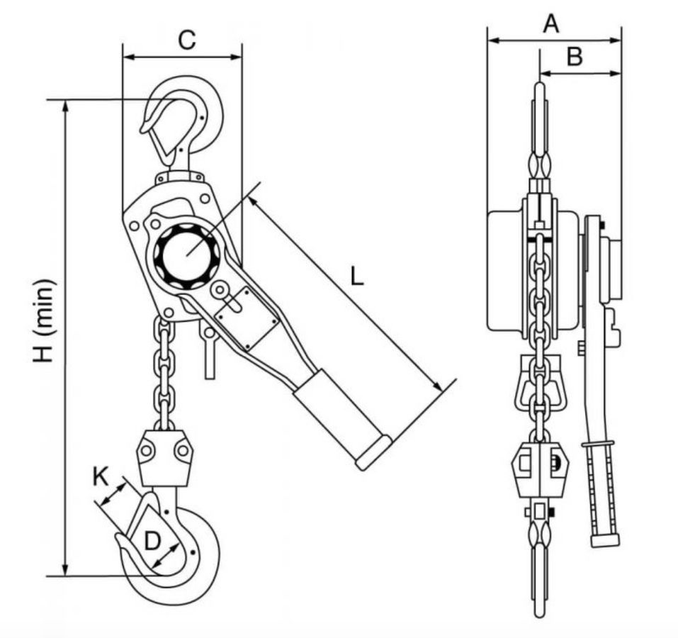 500kg Capacity GT Viper Lever Hoist