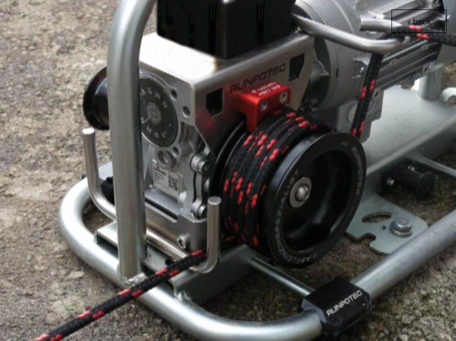 115V Capstan Winch CW 800 E Including Steel Trolley Mounting Rail And Strap - Max Pulling Force 800kg