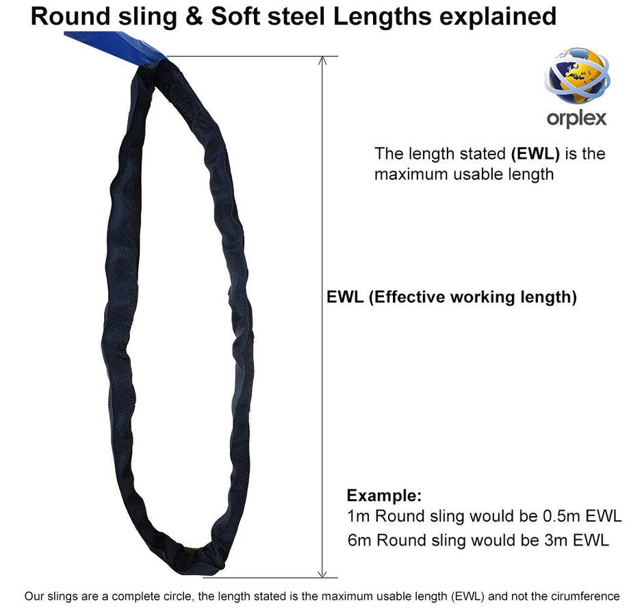 8.0t / 8000kg WLL Polyester Blue Roundslings - Made in the UK