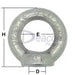 Load Rated Stainless Steel Eye Nut to DIN 580  Ref: 166-5